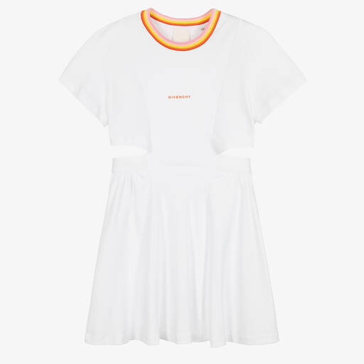 Givenchy-Teen Girls White Cotton Jersey Logo Dress | Childrensalon Outlet