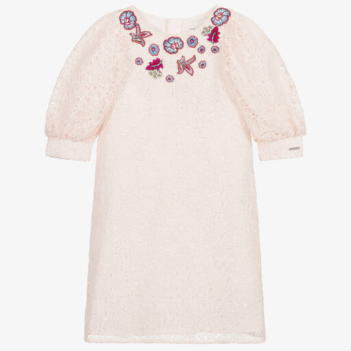 Givenchy-Rosa Spitzenkleid mit Blumen (M) | Childrensalon Outlet
