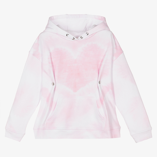 Givenchy-توب هودي تينز بناتي قطن لون زهري وأبيض | Childrensalon Outlet