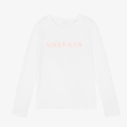 Givenchy-توب تينز قطن لون أبيض | Childrensalon Outlet