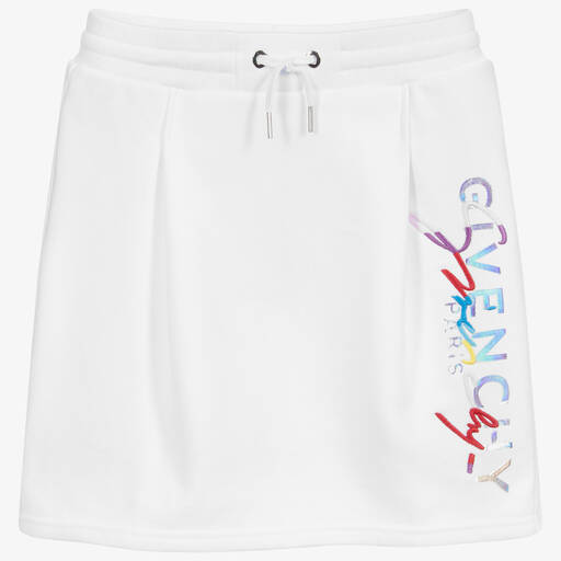 Givenchy-تنورة ميني قطن جيرسي لون أبيض | Childrensalon Outlet