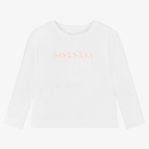 Givenchy-توب قطن لون أبيض للبنات | Childrensalon Outlet