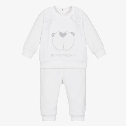 Givenchy-White Cotton Baby Trousers Set | Childrensalon Outlet