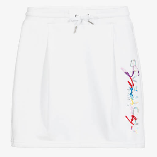 Givenchy-تنورة قطن جيرسي مطرز لون أبيض | Childrensalon Outlet