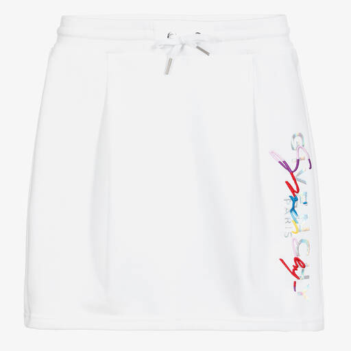 Givenchy-White Cotton Logo Skirt | Childrensalon Outlet