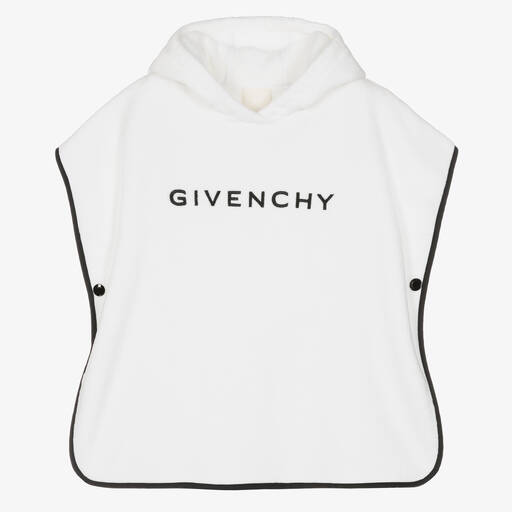 Givenchy-White Hooded Cotton Baby Towel | Childrensalon Outlet