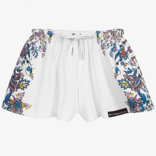 Givenchy-White Jersey Culotte Shorts | Childrensalon Outlet