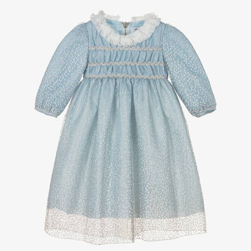 Graci-Blaues Babykleid mit Punkten (M)  | Childrensalon Outlet