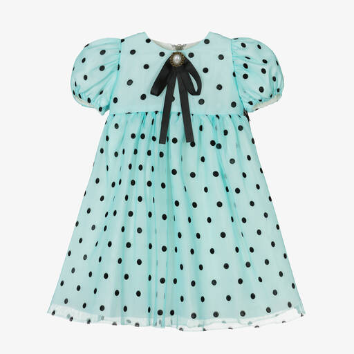 Graci-Голубое платье в горошек для малышек | Childrensalon Outlet