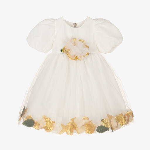 Graci-Baby Girls Ivory Petal Dress | Childrensalon Outlet