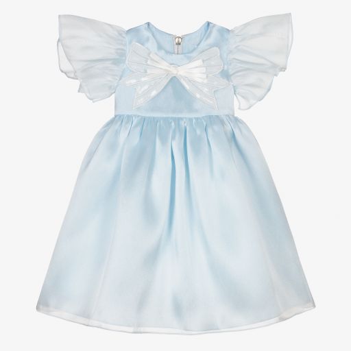Graci-Blue Organza Baby Dress  | Childrensalon Outlet