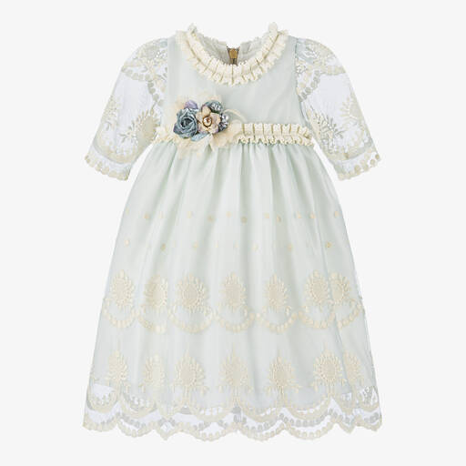 Graci-Girls Blue Tulle Lace Dress | Childrensalon Outlet
