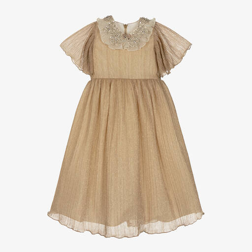 Graci-Girls Gold Shimmer Dress | Childrensalon Outlet