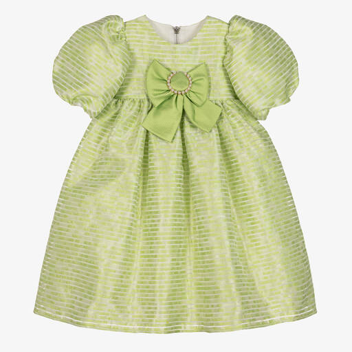 Graci-Girls Green Organza Dress  | Childrensalon Outlet