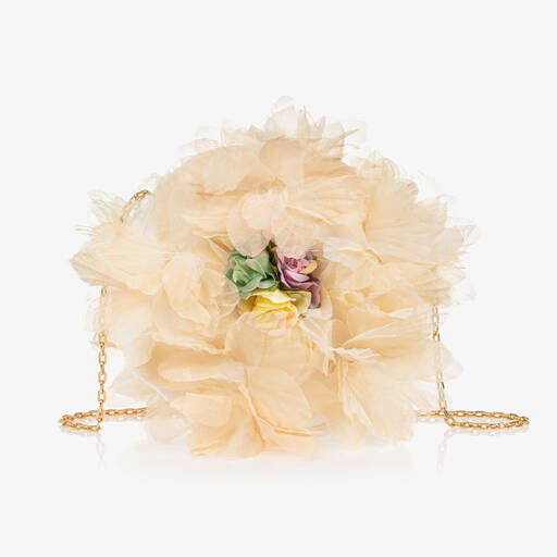 Graci-Girls Ivory Flower Shoulder Bag (19cm) | Childrensalon Outlet