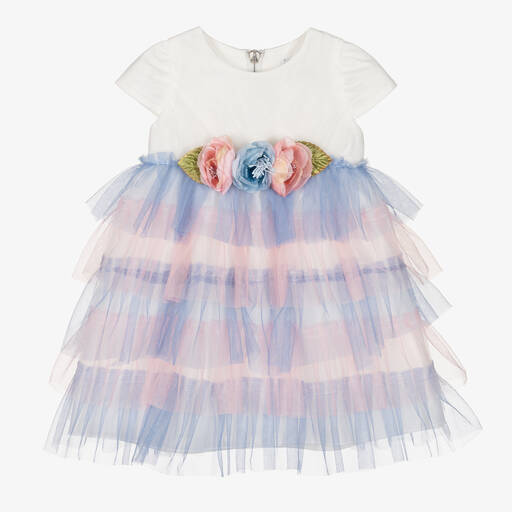 Graci-Girls Pink & Blue Tulle Dress | Childrensalon Outlet
