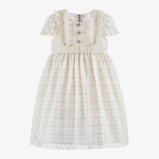 Graci-Girls White & Ivory Tulle Dress | Childrensalon Outlet