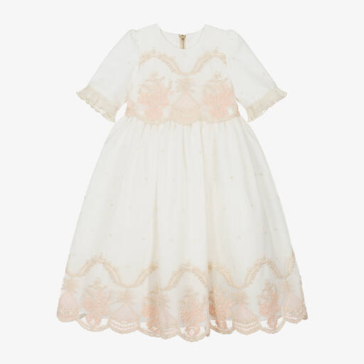 Graci-Бело-розовое платье из тюля для девочек | Childrensalon Outlet