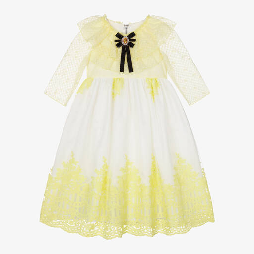 Graci-Girls Yellow Lace & Tulle Dress | Childrensalon Outlet