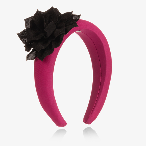 Graci-Pink & Black Flower Hairband | Childrensalon Outlet
