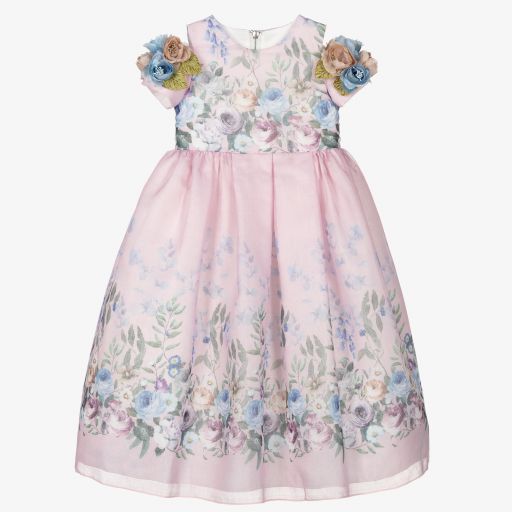 Graci-Pink Cotton Floral Dress | Childrensalon Outlet