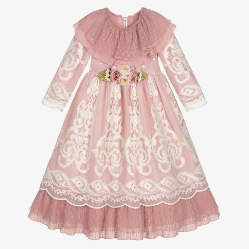 Graci-Pink Vintage Lace Dress  | Childrensalon Outlet