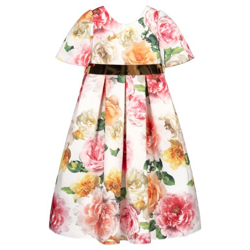 Graci-Бело-розовое платье с цветами | Childrensalon Outlet