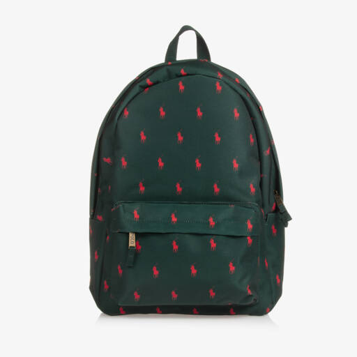 Ralph Lauren-Green Canvas Pony Backpack (44cm) | Childrensalon Outlet