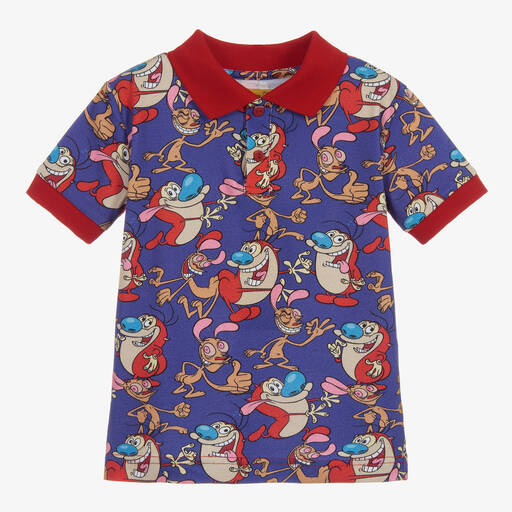 Gresham Blake for Childrensalon- Boys Cotton REN & STIMPY Polo | Childrensalon Outlet