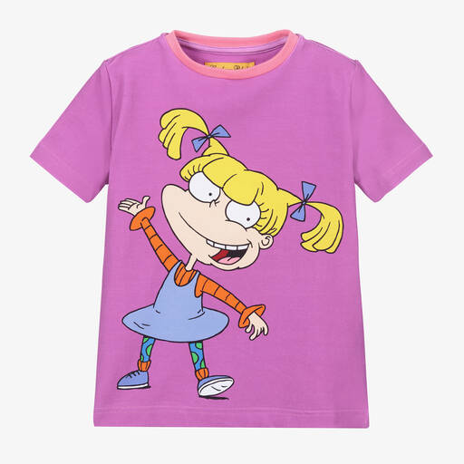 Gresham Blake for Childrensalon-Purple Cotton Angelica T-Shirt | Childrensalon Outlet