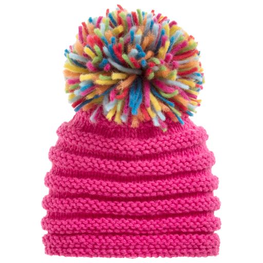Grevi-Girls Pink Wool Knitted Hat | Childrensalon Outlet