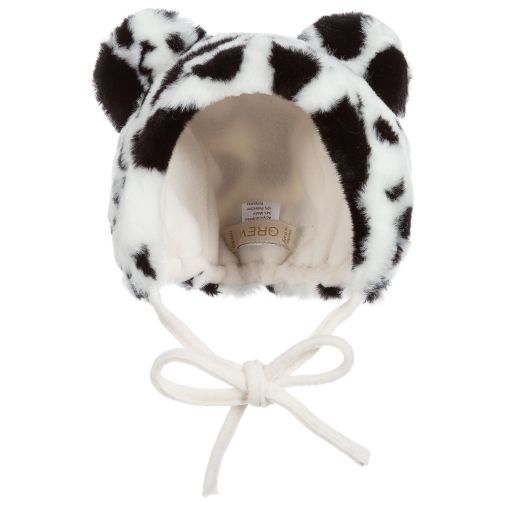 Grevi-White & Black Faux Fur Hat | Childrensalon Outlet