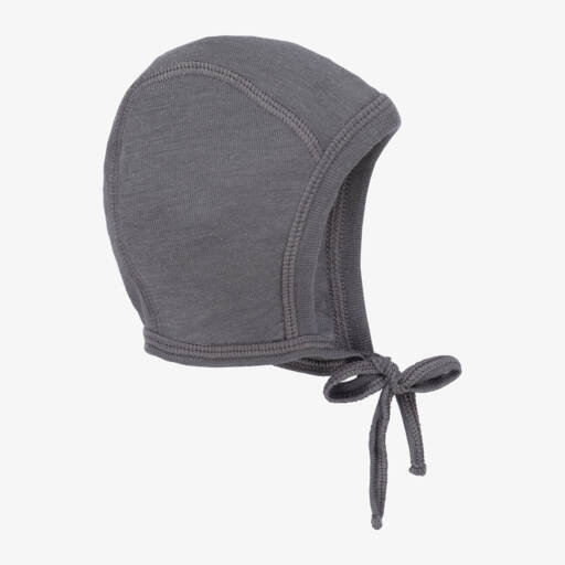 Joha-Grey Wool & Silk Baby Bonnet | Childrensalon Outlet