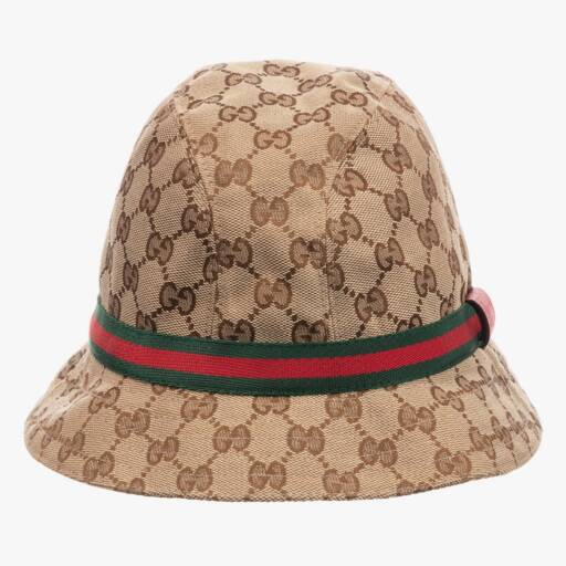 Gucci-Beige & Brown GG Canvas Hat | Childrensalon Outlet