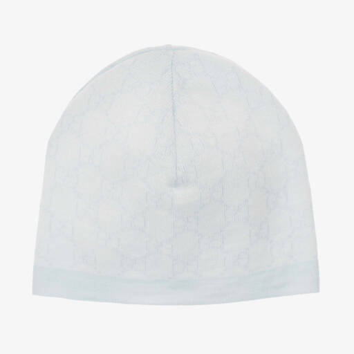 Gucci-Blue & Ivory Wool GG Baby Hat | Childrensalon Outlet