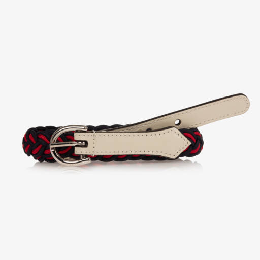 Gucci-Boys Blue and Red Woven Belt | Childrensalon Outlet