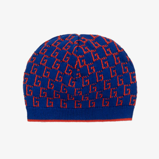 Gucci-Boys Blue Knitted Cotton Beanie | Childrensalon Outlet