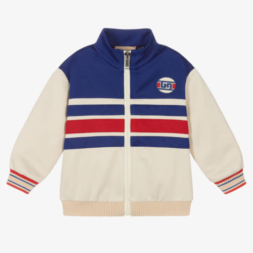 Gucci-Boys Blue Striped Jersey Top | Childrensalon Outlet
