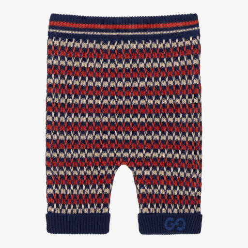 Gucci-Boys Cotton Knit Trousers Blue | Childrensalon Outlet