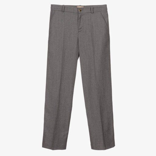 Gucci-Boys Grey Wool-Cashmere Slacks | Childrensalon Outlet