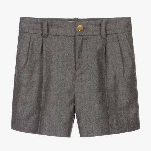 Gucci-شورت صوف وكشمير لون رمادي للأولاد | Childrensalon Outlet