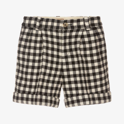 Gucci-Boys Ivory and Black Check Shorts | Childrensalon Outlet