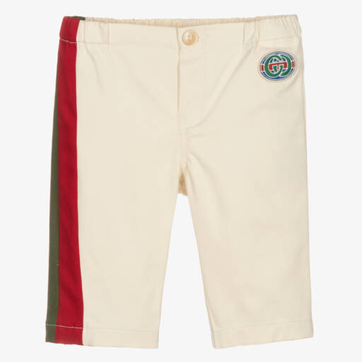 Gucci-بنطلون غاباردين لون عاجي للمواليد | Childrensalon Outlet