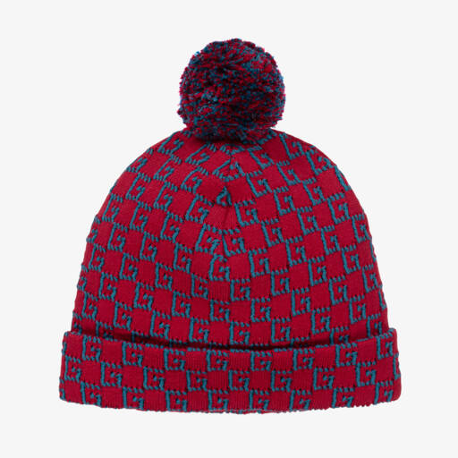 Gucci-Boys Red Cotton Pom-Pom Hat | Childrensalon Outlet