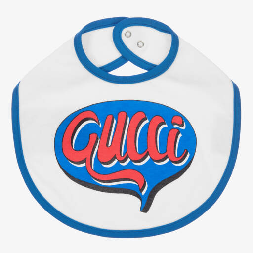 Gucci-Boys White Cotton Logo Bib | Childrensalon Outlet