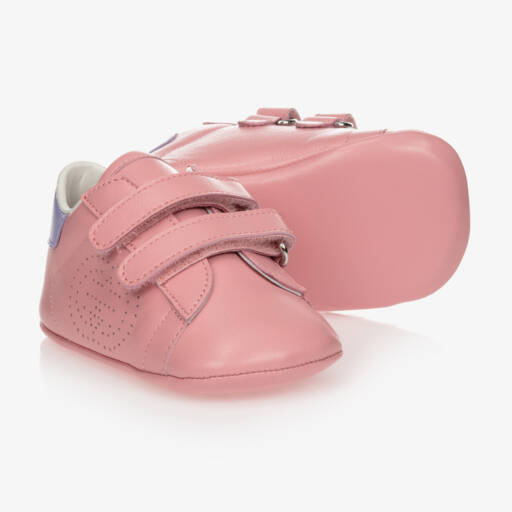 Gucci-Girls Pink Leather Baby Shoes | Childrensalon Outlet