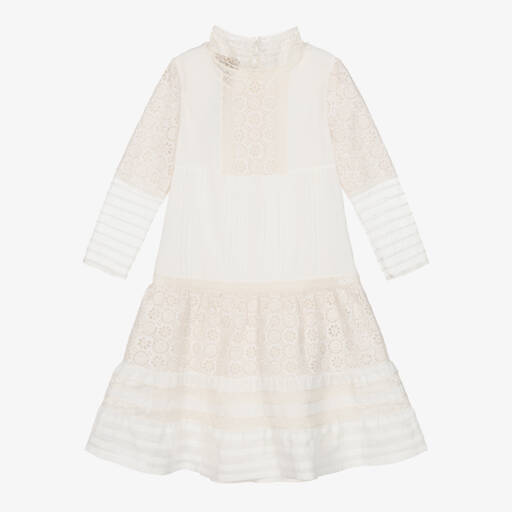 Gucci-Girls Silk & Cotton Lace Dress | Childrensalon Outlet