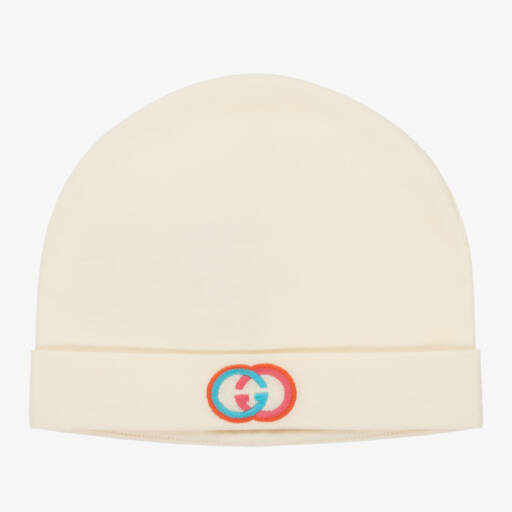 Gucci-Girls Soft Ivory Cotton Hat | Childrensalon Outlet
