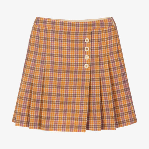 Gucci-Girls Vintage-Inspired Orange Wool Skirt | Childrensalon Outlet