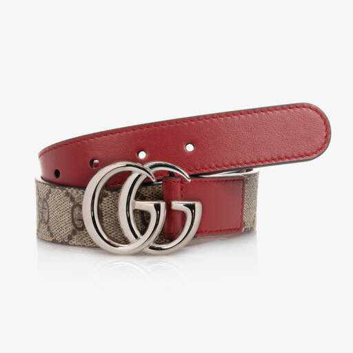 Gucci-Red Leather GG Belt | Childrensalon Outlet
